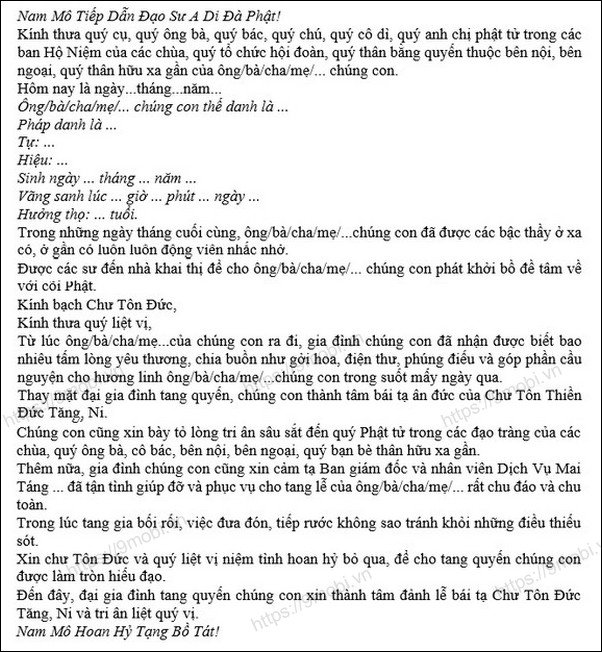 loi cam ta sau tang le 3